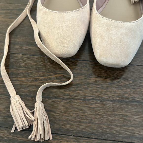 Saks Fith Avenue blush heeled ballerina - Picture 3 of 10